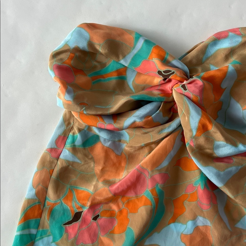Vintage Victoria's Secret Y2K 100% Silk Strapless Floral Tube Top (2005) Medium - Picture 2 of 6